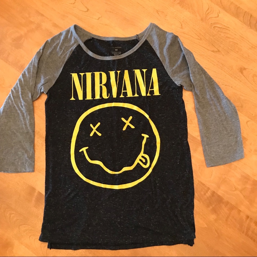 NWOT Nirvana 3/4 sleeve / baseball jersey style